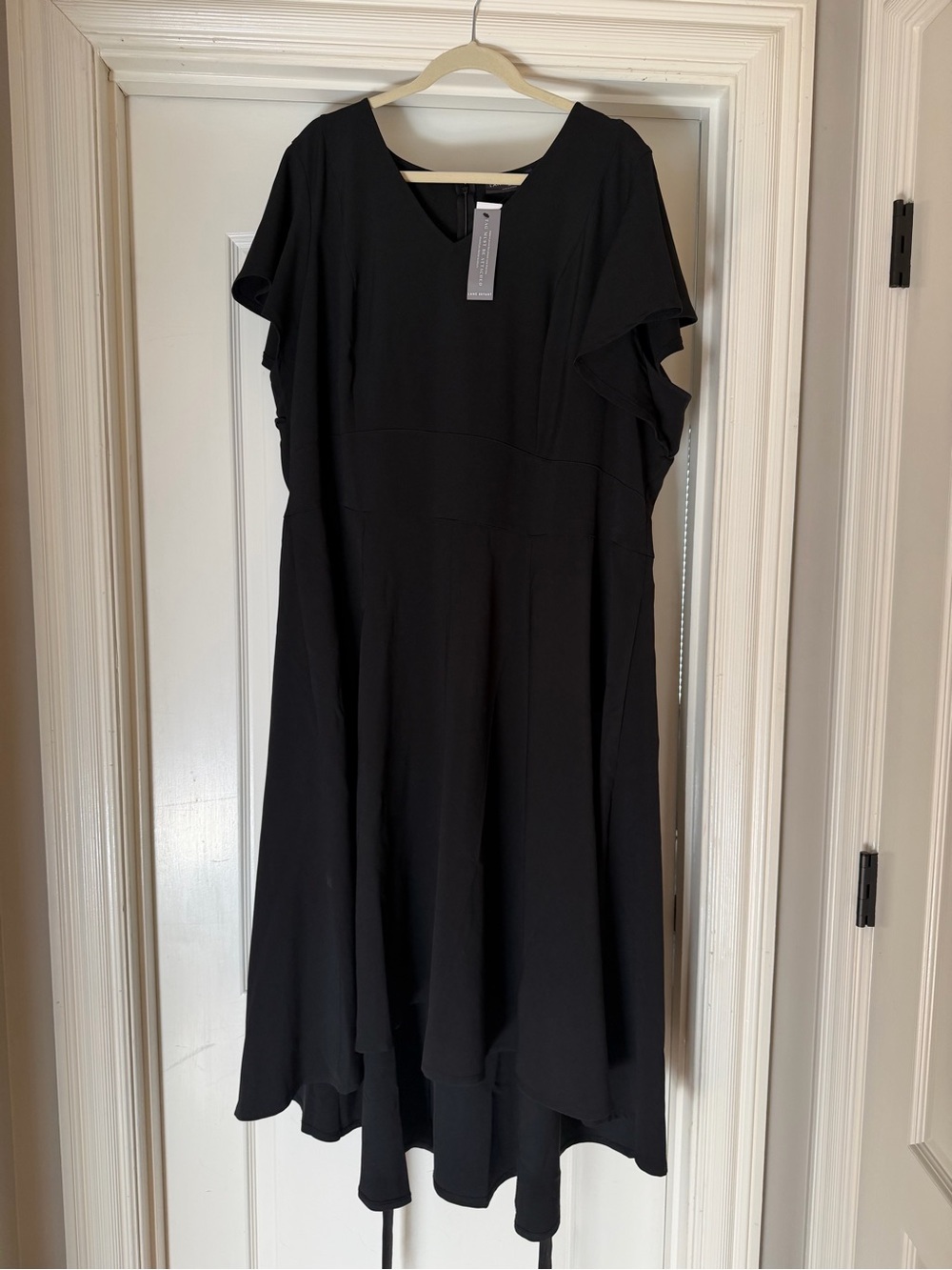 Lane Bryant Black High-Low Flutter Sleeve Dress**NEW WITH TAGS